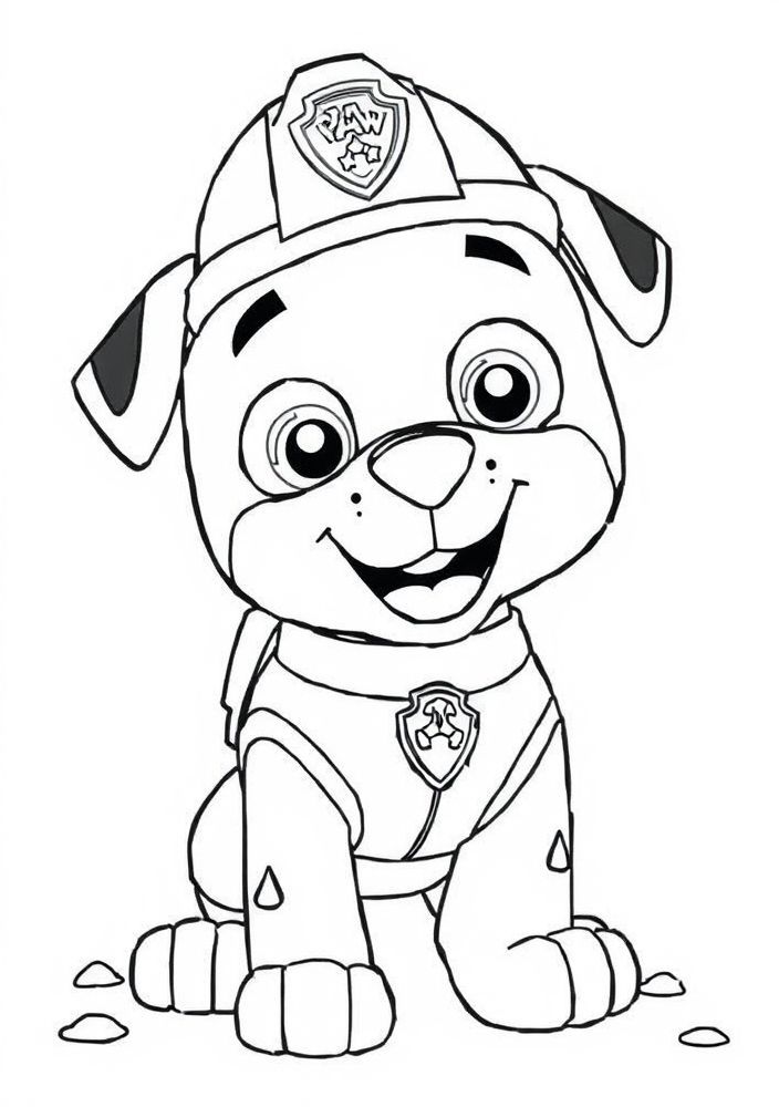 Desenho do Rubble, o cachorro da construção para colorir