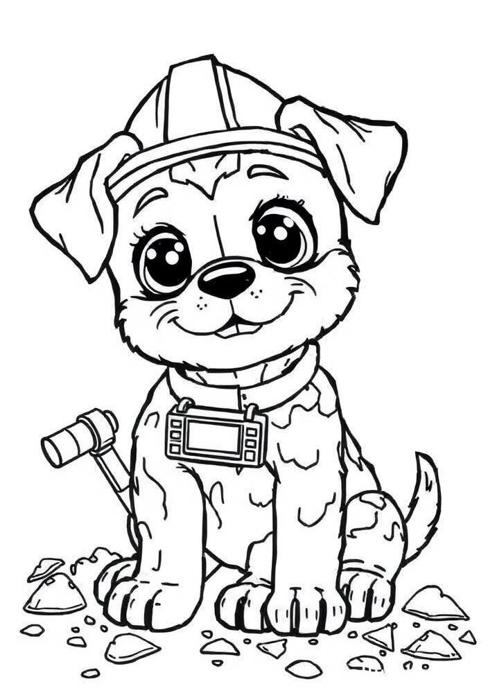 Desenho do Rubble, o construtor, para colorir