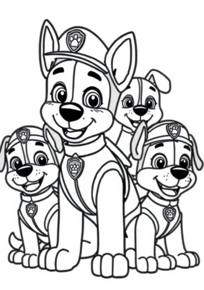 Desenho do Ryder e os filhotes para colorir