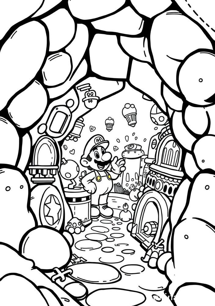 Desenho do Secreto Tubular do Mario para colorir