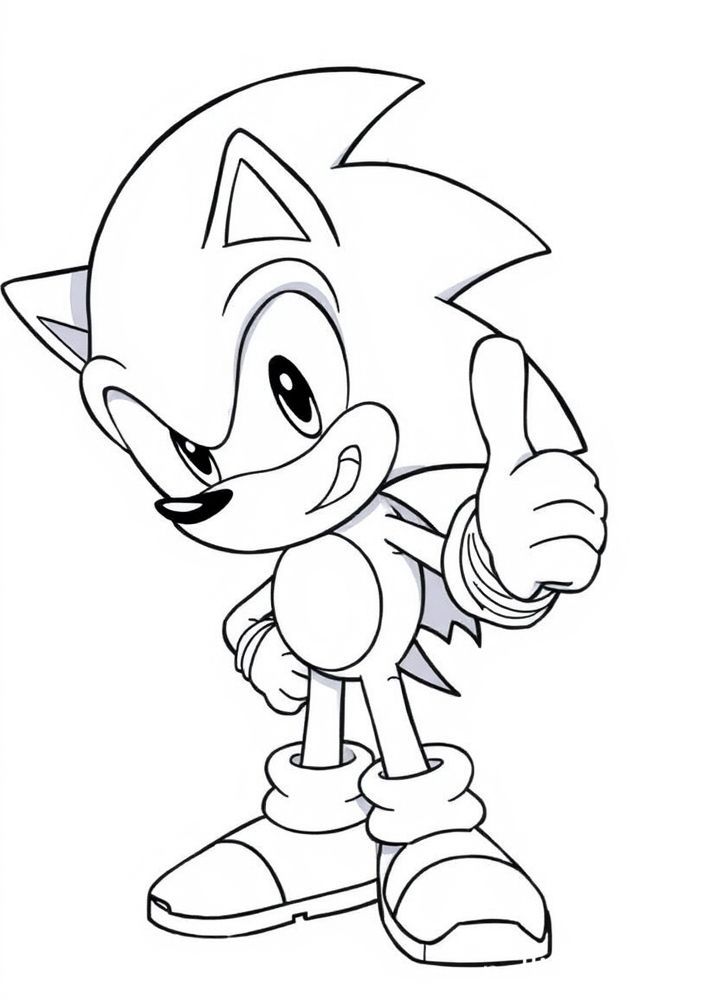 Desenho do Sonic posando para a câmera para colorir