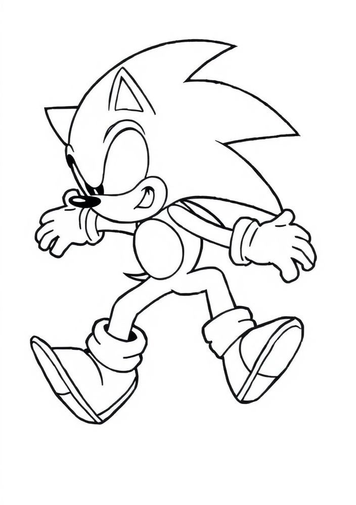 Desenho do Sonic pulando para colorir