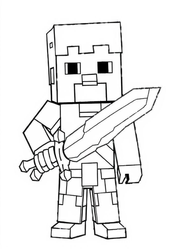 Desenho do Steve do Minecraft para colorir