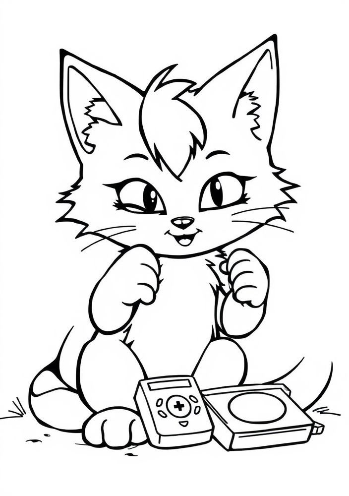 Desenho do Tails consertando um gadget para colorir