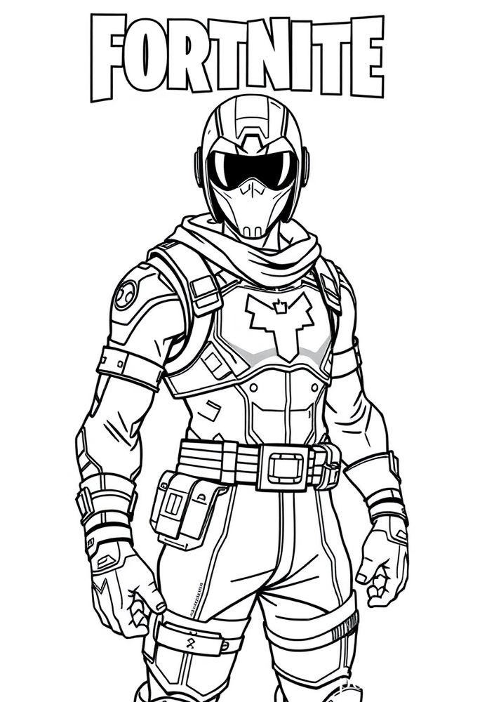 Desenho do Traje de Super-Herói de Fortnite para colorir