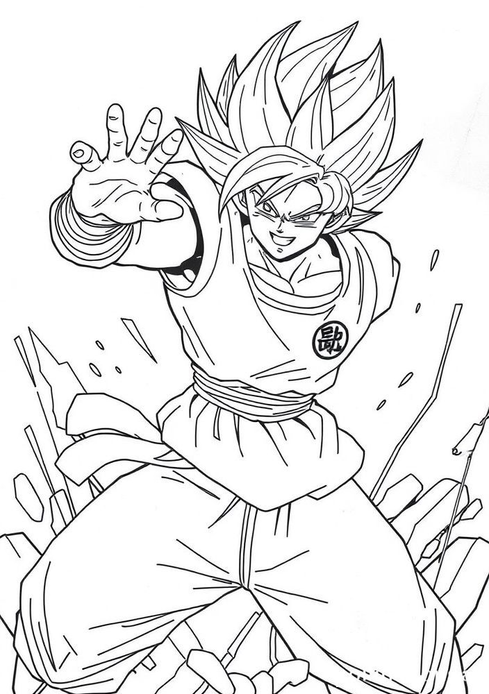 Desenho do Vegeta em combate para colorir