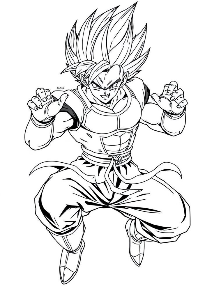 Desenho do Vegeta em modo Ultra Instinct para colorir