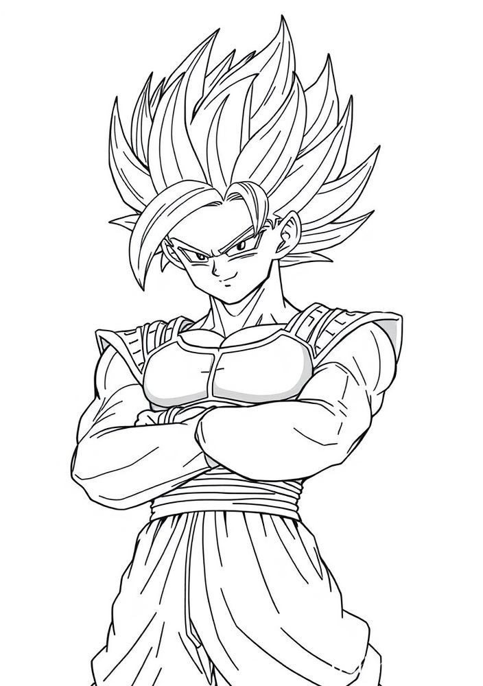 Desenho do Vegeta em sua armadura Saiyajin para colorir