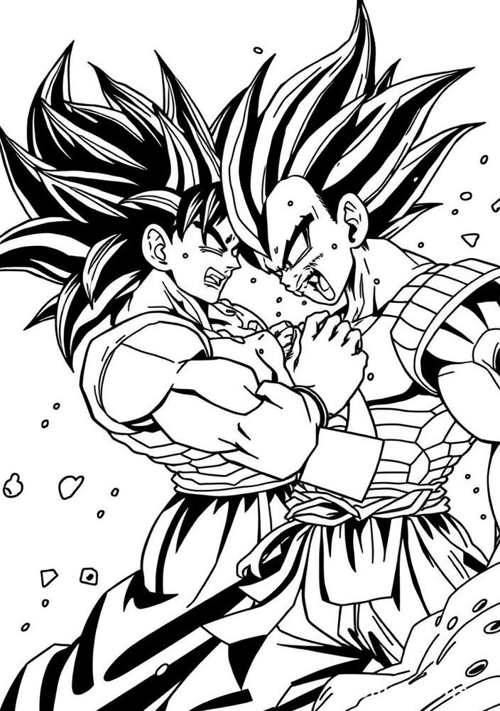 Desenho do Vegeta enfrentando Cell para colorir