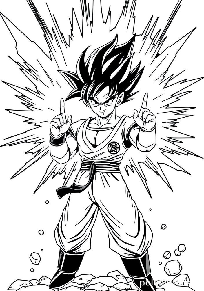 Desenho do Vegeta fazendo Kamehameha para colorir