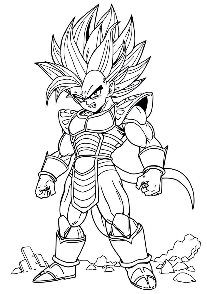 Desenho do Vegeta na forma de Deus da Destruição para colorir