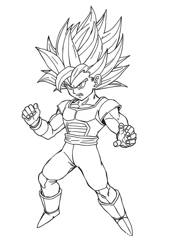 Desenho do Vegeta se transformando para colorir