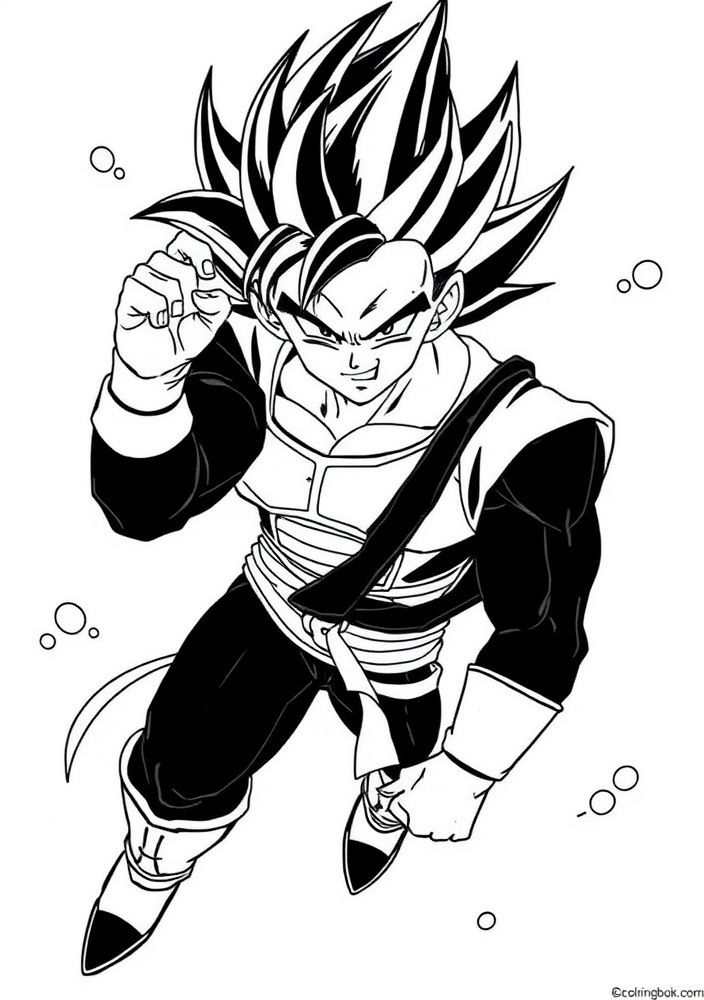Desenho do Vegeta transformando-se para colorir