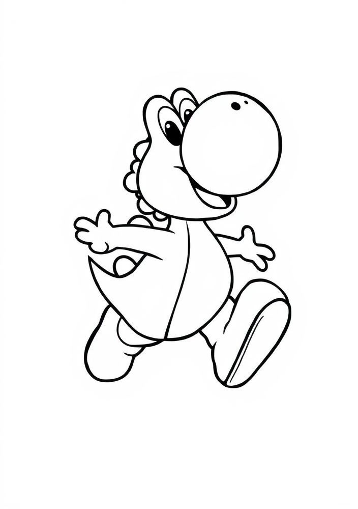 Desenho do Yoshi correndo para colorir