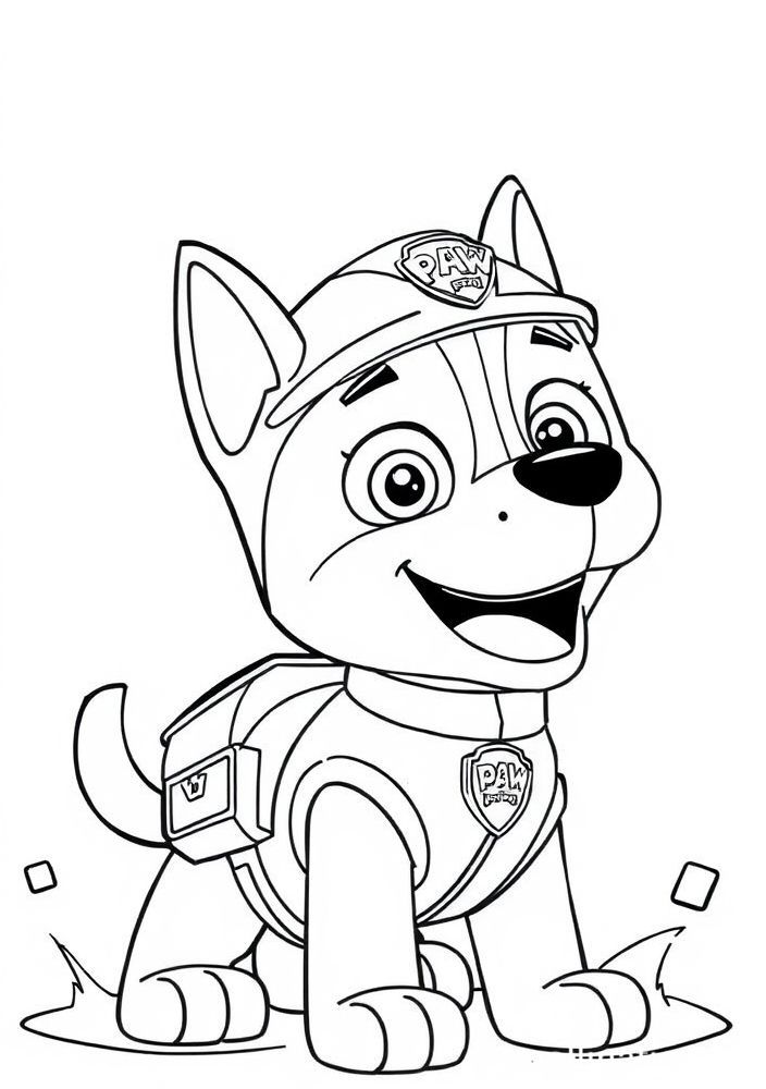 Desenho do Zuma, o labrador amante de água para colorir