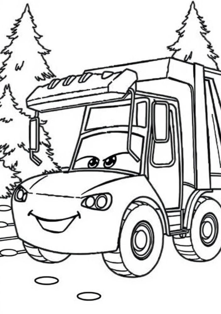 Desenho do caminhão de lixo de 'Carros' para colorir