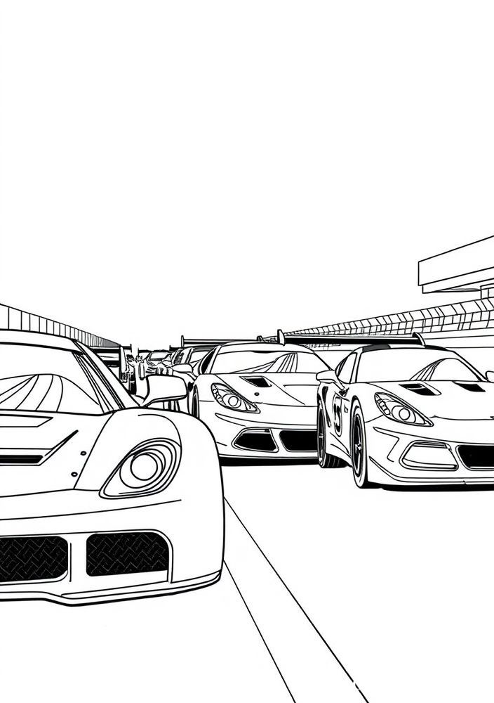 Desenho do carro de Corsa de carros de corrida
