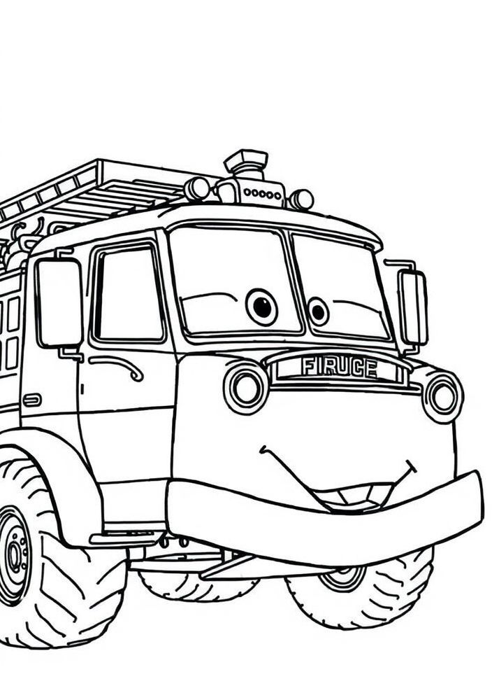 Desenho do carro de bombeiros do filme Carros