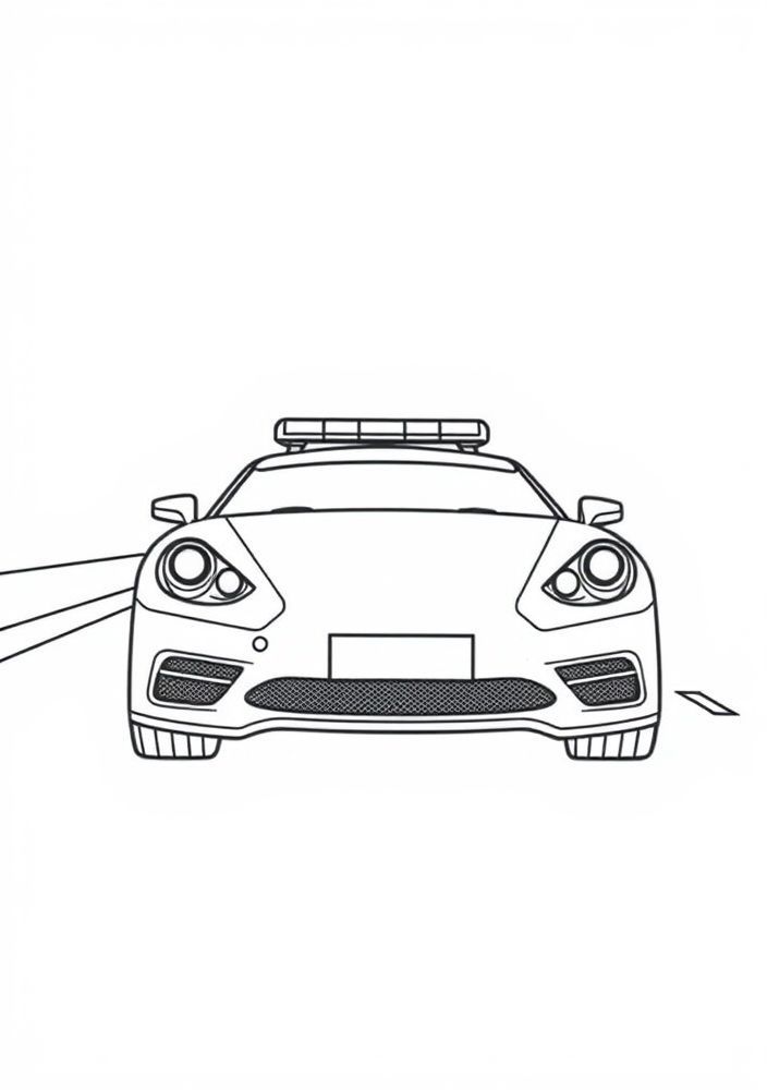 Desenho do carro de polícia para colorir