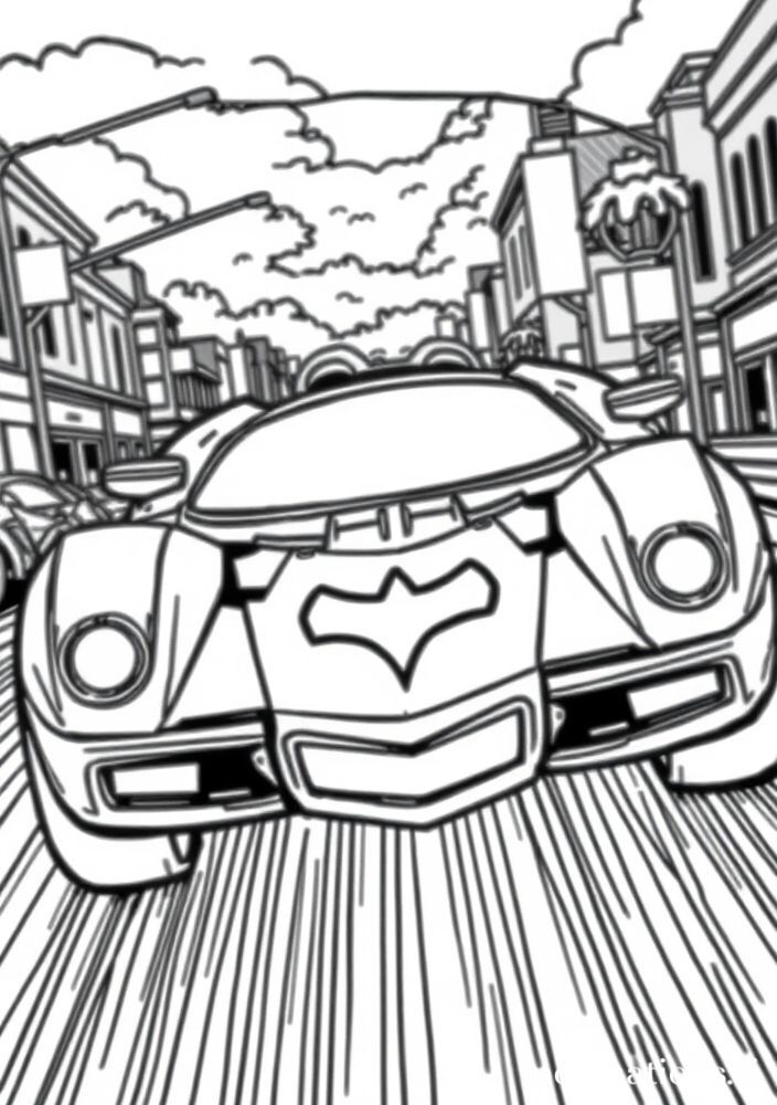 Desenho do carro do Batman (Batmóvel) para colorir