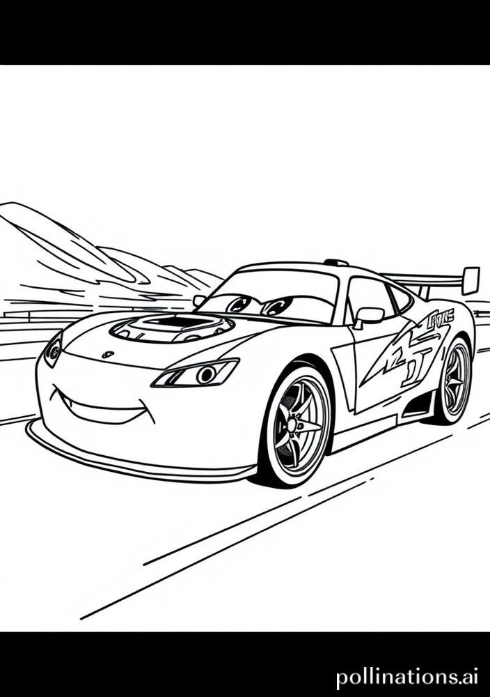 Desenho do carro esportivo de 'Carros' para colorir
