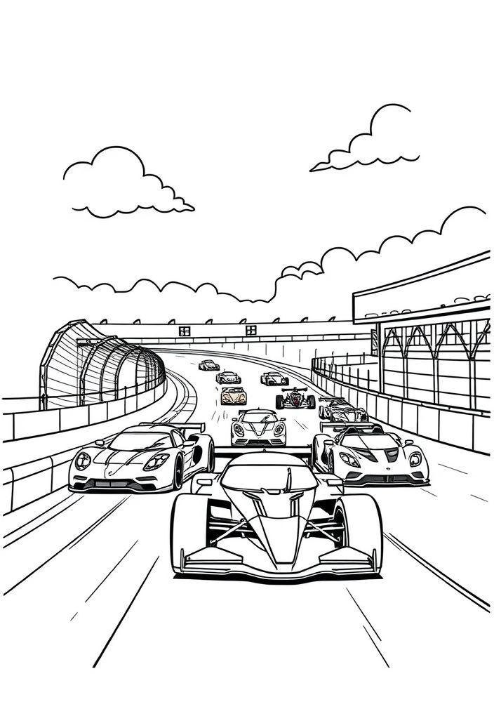 Desenho do circuito de corrida para colorir