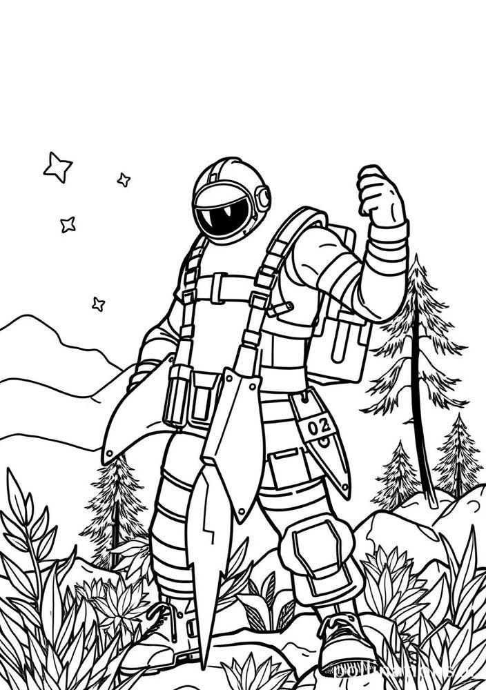 Desenho do foguete do Fortnite para colorir