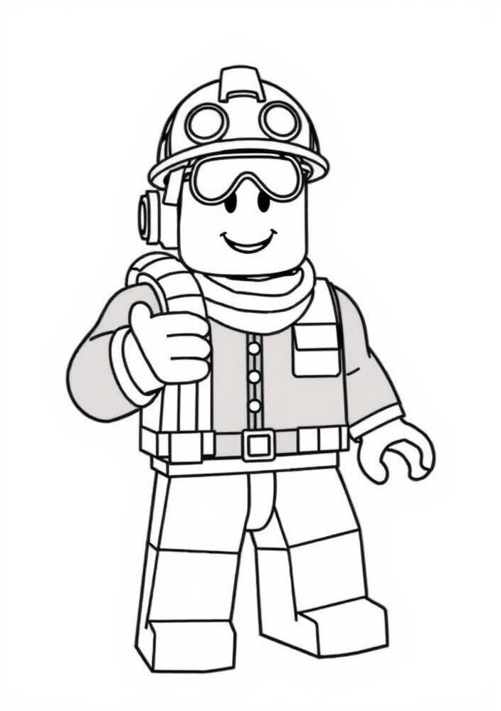 Desenho do personagem Builderman do Roblox para colorir