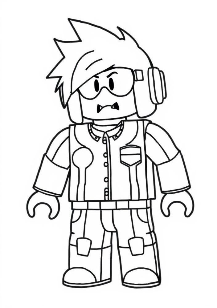 Desenho do personagem Noob do Roblox para colorir