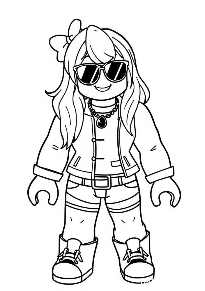 Desenho do personagem feminina do Roblox para colorir