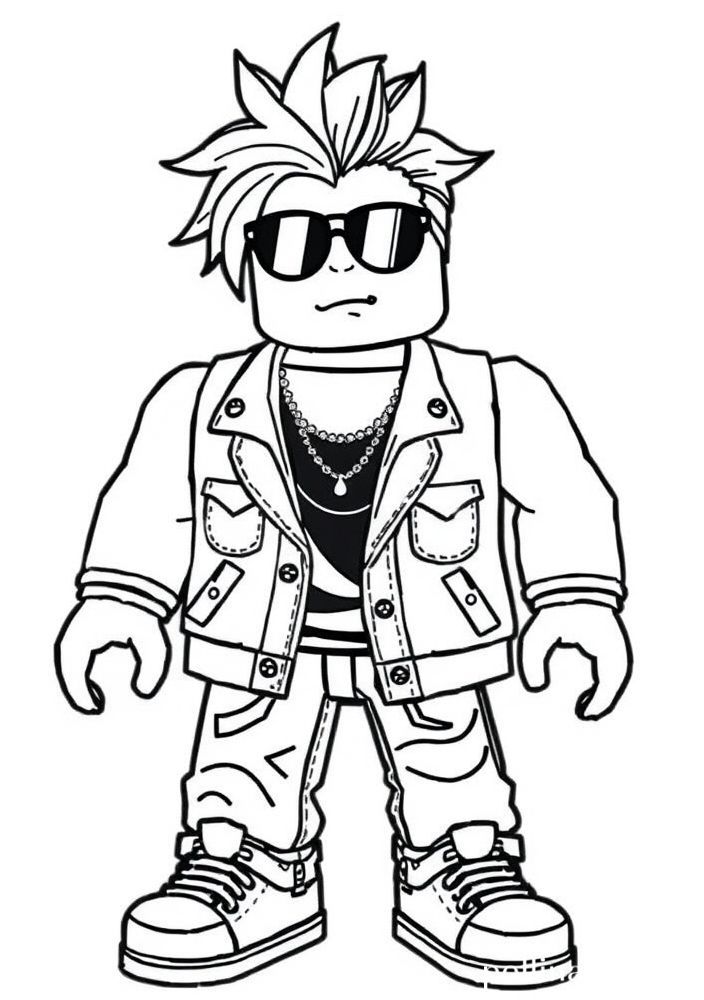 Desenho do personagem masculina do Roblox para colorir