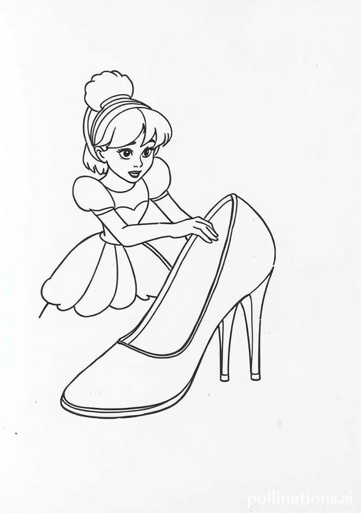 Desenho do sapato perdido da Cinderela para colorir