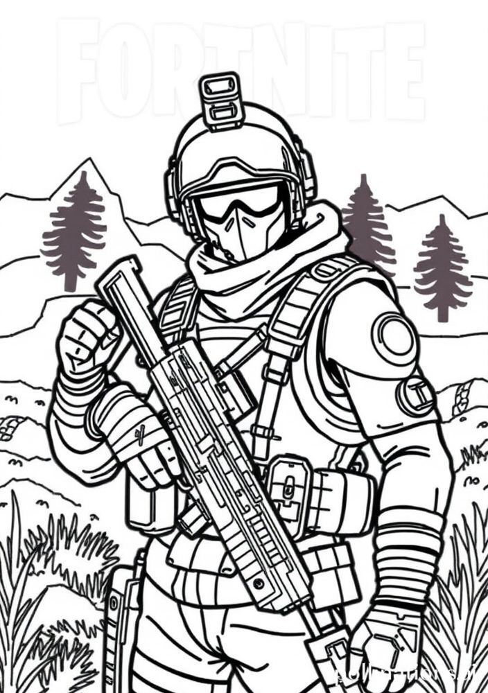 Desenho do soldado do Fortnite para colorir
