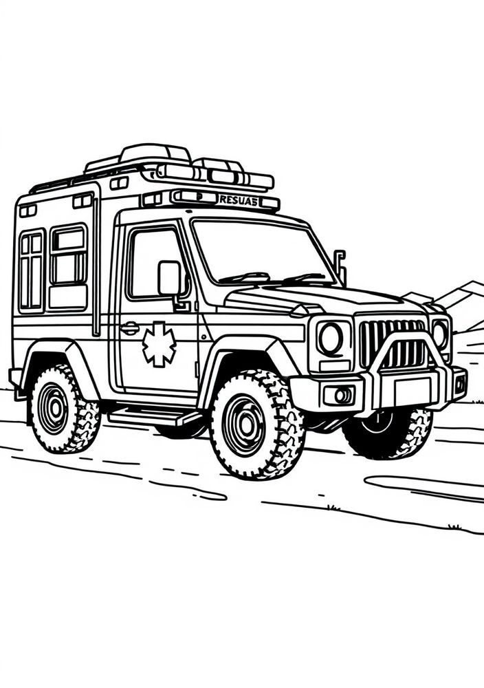 Desenho do veículo de resgate do Zuma, para colorir