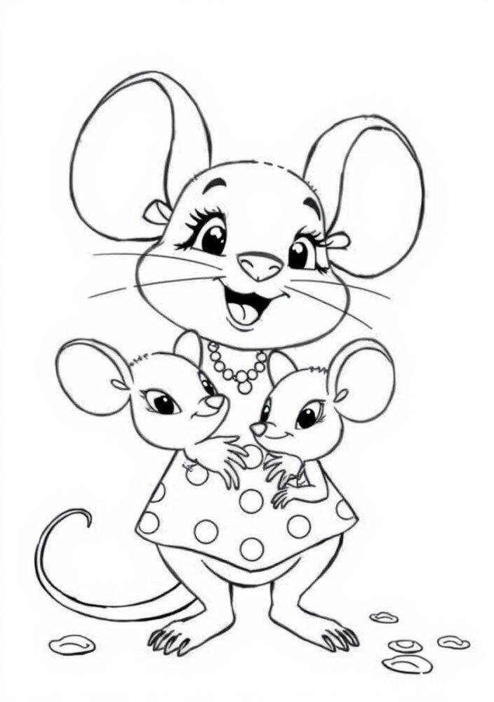 Desenho dos ratinhos amigos de Cinderela para colorir