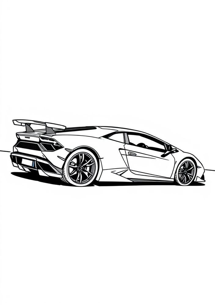 Desenho em perspectiva de Lamborghini para colorir