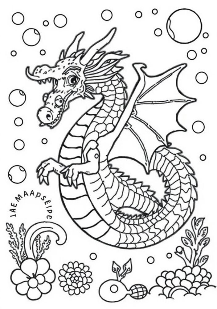 Dragão Marinho para Colorir