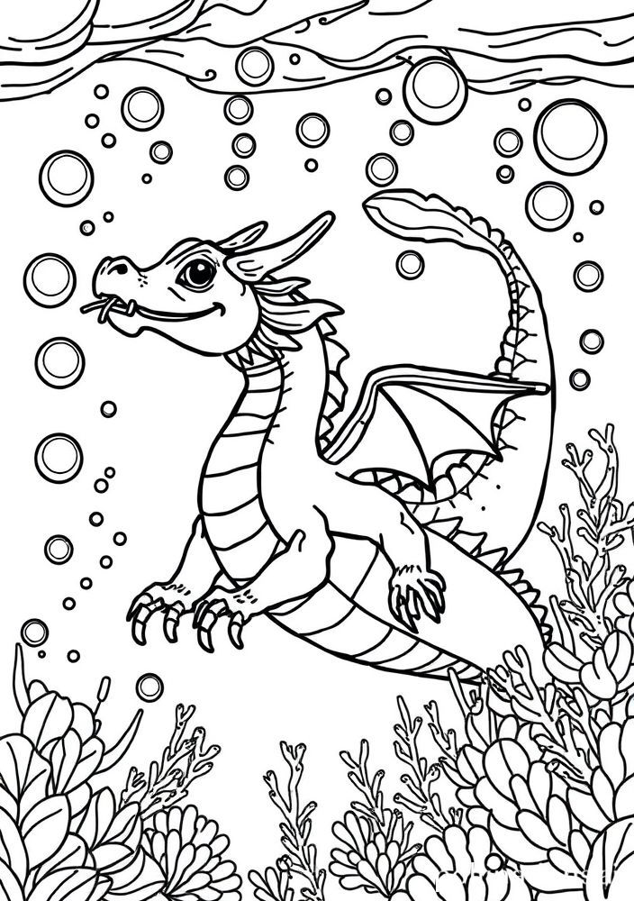 Dragão Submarino para Colorir