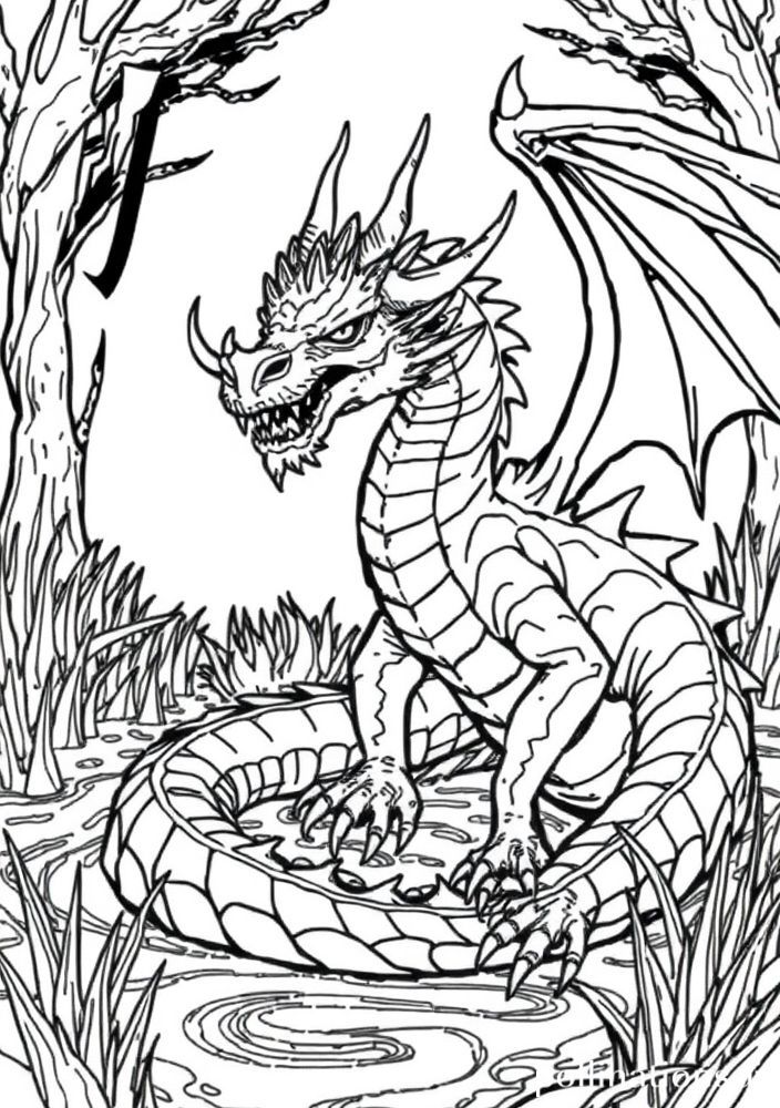 Dragão do Pântano para Colorir