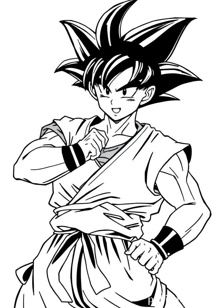 Goku com roupa do torneio para colorir