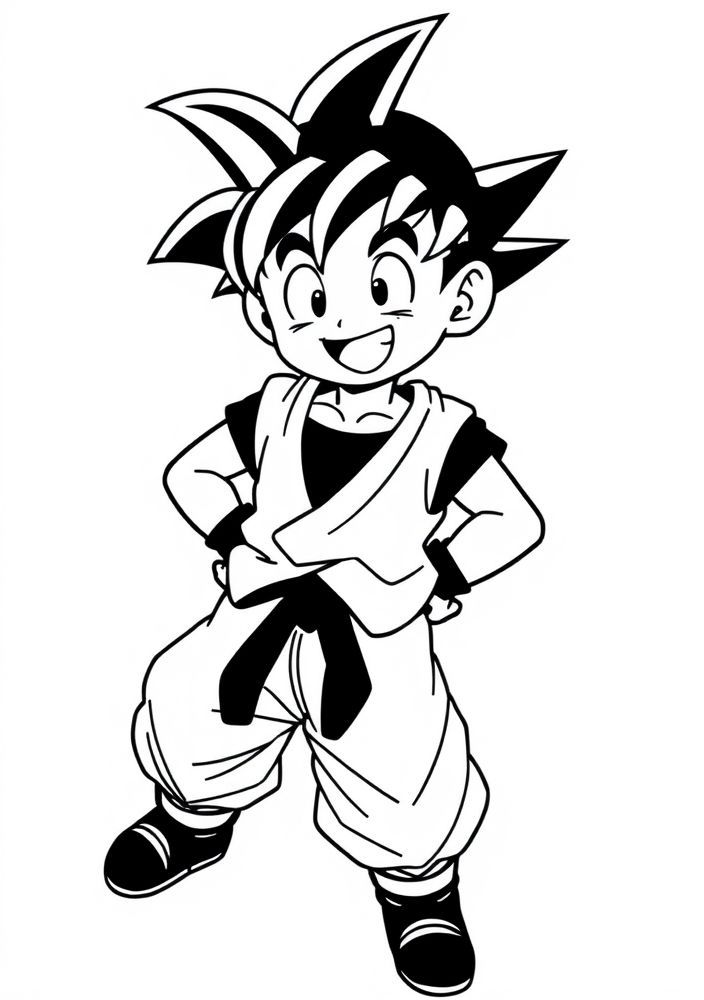 Goku em sua forma normal para colorir