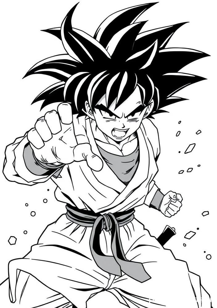 Goku lutando contra Cell para colorir