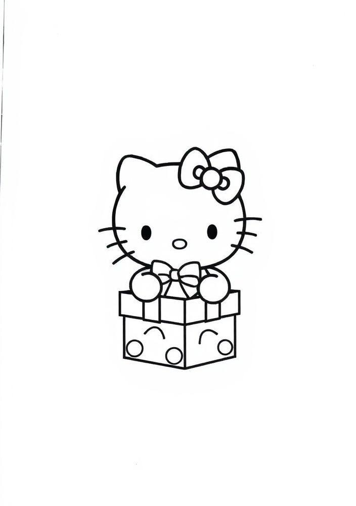 Hello Kitty e sua caixa de brinquedos para colorir