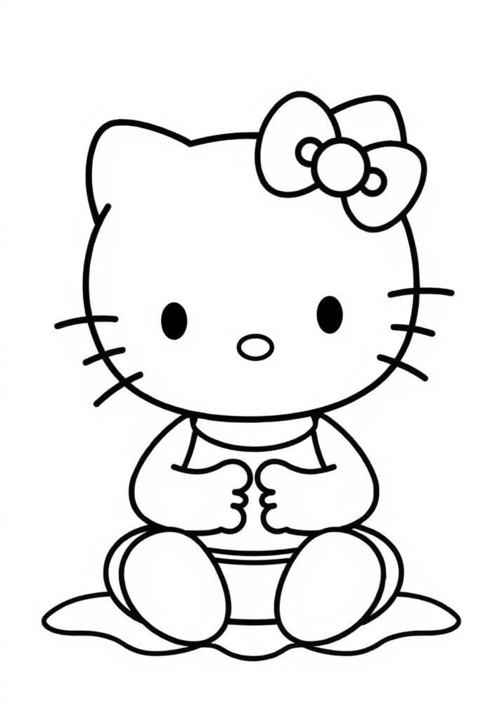 Hello Kitty meditativa para colorir