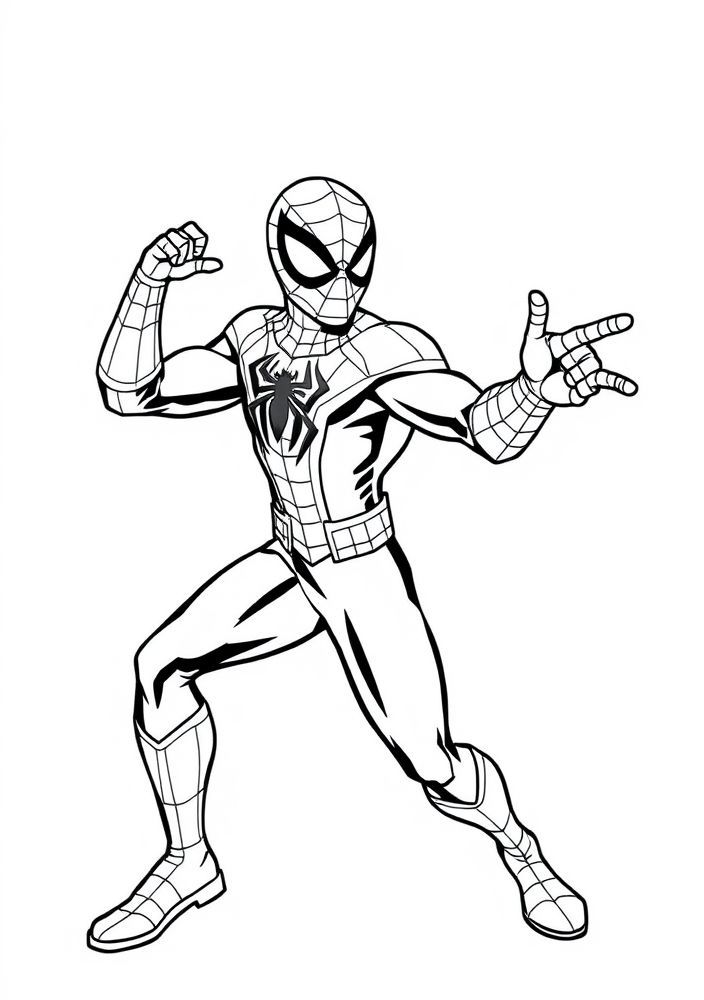 Homem Aranha dançando para colorir