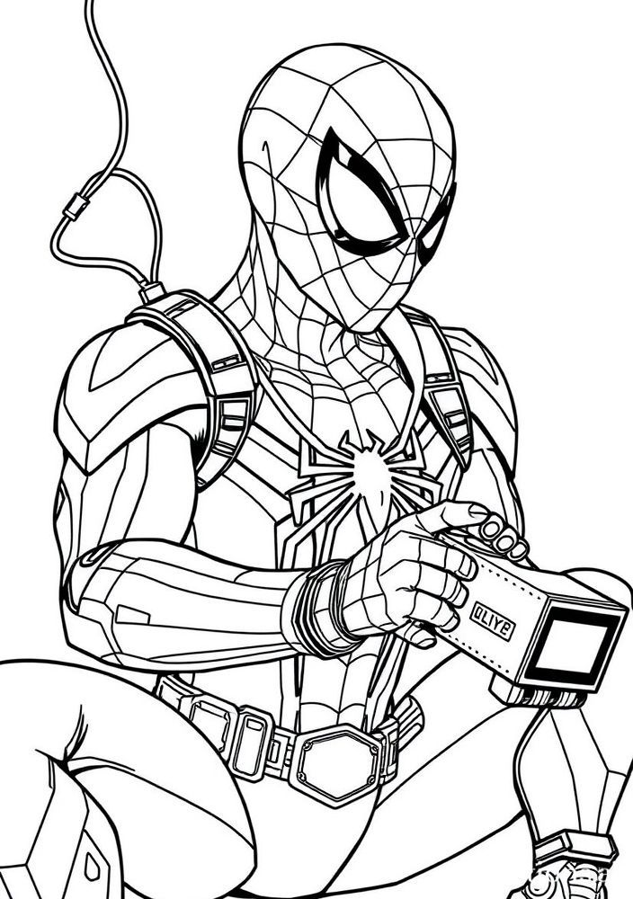 Homem Aranha e seus gadgets para colorir