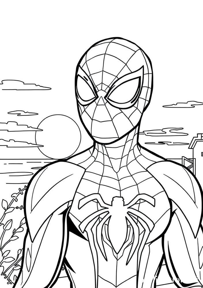 Homem Aranha em um final feliz para colorir