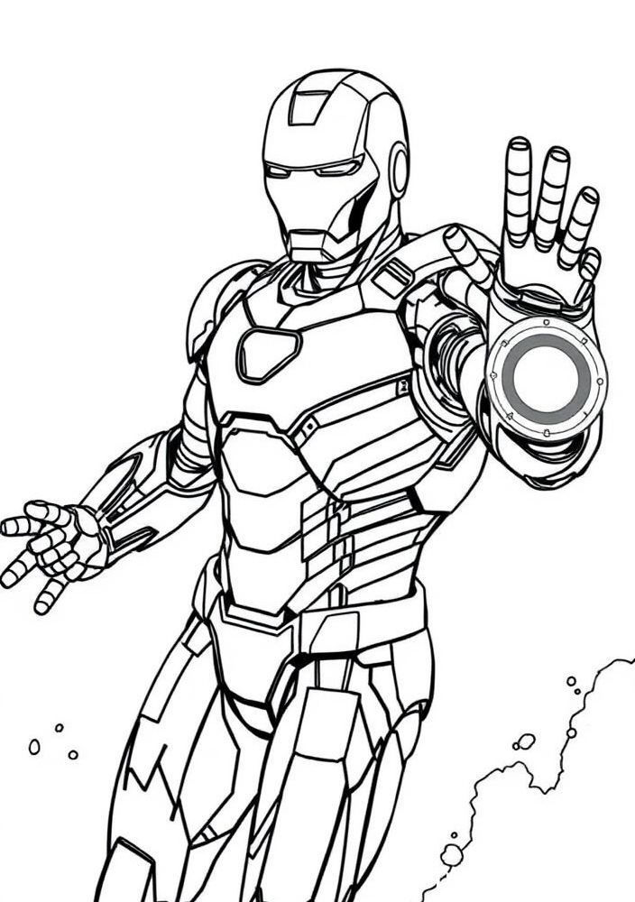 Homem de Ferro e seu reator arc para colorir