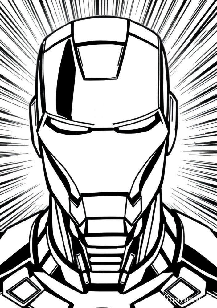 Homem de Ferro em modo neutro para colorir