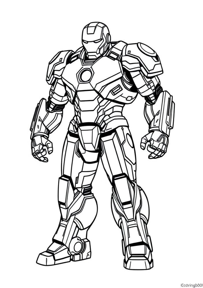 Homem de Ferro em sua armadura Hulkbuster para colorir